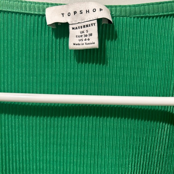 Topshop Maternity Dress Plisse Wrap Dress In green Two Toned Size S - Picture 6 of 10